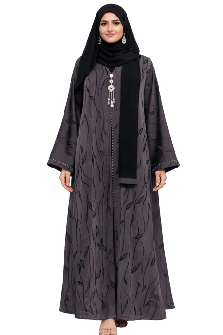 Sophisticated Grey Color Abaya