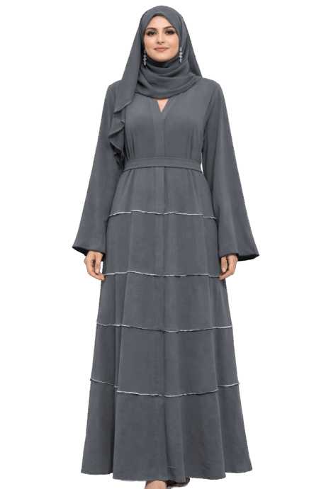 Classy Grey Color Abaya with Belt