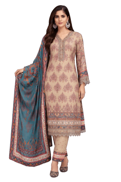 Olive Printed Kurta Set With Dupatta
