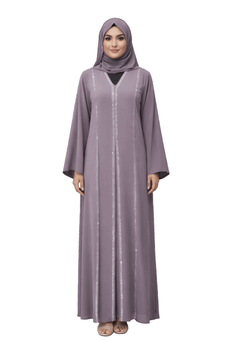 Mauve Abaya With Hijab