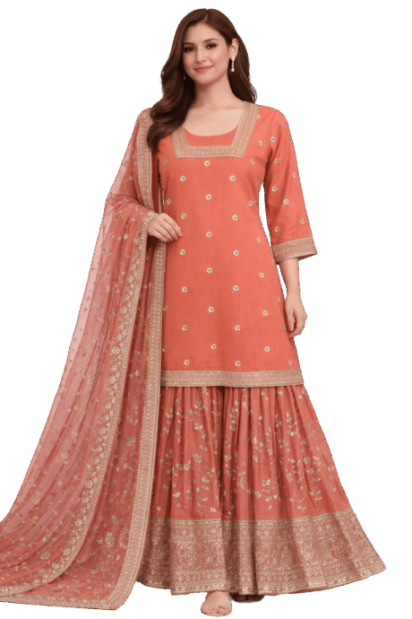 Elegant Gharara With Embroidery